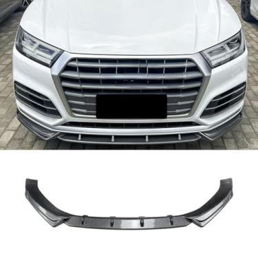 Imagem de Spoiler do para-choque dianteiro do carro peça de modificação do difusor de lábios compatível com Q5 FY Preliminary Sline 2018-2020 capa protetora de para-choque (aparência de carbono)