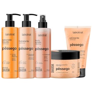 Imagem de Kit Banho Premium Labotrat Pêssego Completo 5 Produtos Corpo E Rosto Cheiro De Fruta Esfoliante
