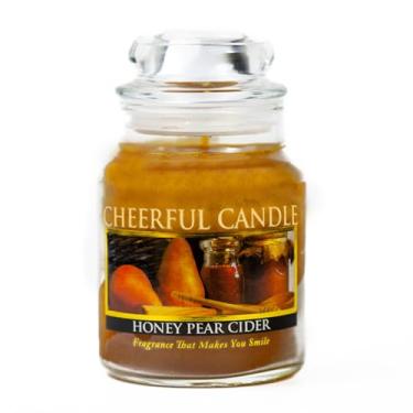 Imagem de A Cheerful Giver - Vela em frasco de vidro perfumado de cidra de pera de mel (170 g) com tampa e fragrância fiel à vida feita nos EUA