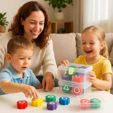 Imagem de Jogo Tradicional Coreano Gonggi – 5 Peças Geométricas para Diversão e Desafio