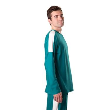 Imagem de Cosplaya Calça masculina verde branca e camisa de manga comprida traje de treino adulto masculino feminino roupa adolescente Halloween, GG