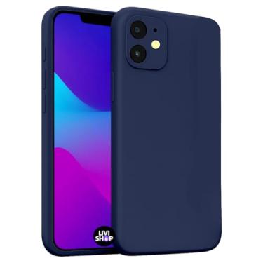 Imagem de Capa Case Capinha Para iPhone 11 Silicone Com Bordas Elevadas Aveludada Forro Premium (AZUL MARINHO)