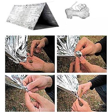 Imagem de Tenda Térmica de Emergência em Mylar  Compacta, Leve e Resistente com 