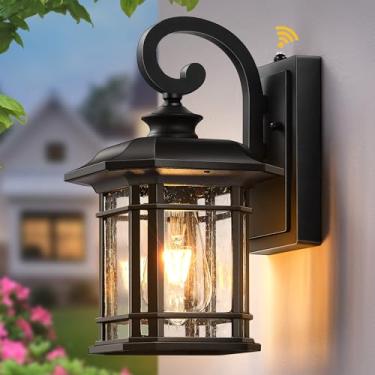 Imagem de VIANIS Luzes externas pretas para casa, luminária do crepúsculo ao amanhecer, luzes de parede à prova d'água, luzes de varanda ao ar livre para casa, jardim, garagem, entrada, antiferrugem