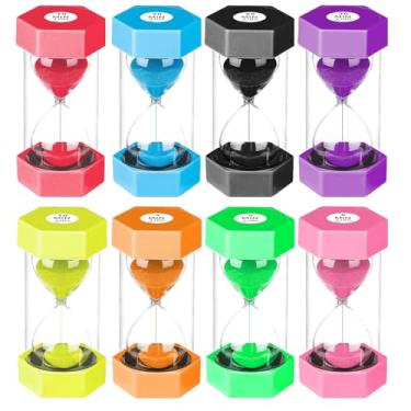 Imagem de SuLiao Temporizador de areia ampulheta 3/5/8/10/15/20/25/30 minutos, grande relógio de areia inquebrável acrílico para crianças, relógio de areia de plástico, vidro colorido para sala de aula