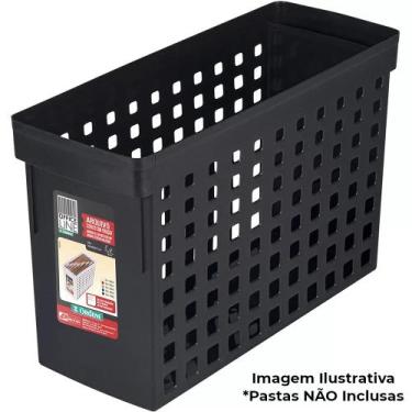 Imagem de Caixa arquivo estreito preto p/ pasta suspensa - ordene