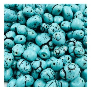 Imagem de Miçanga Pedra Cérebro Azul 8 a 15mm 110pçs Passante Bijuteria 300g - M