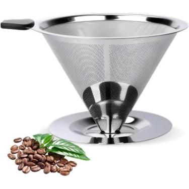 Imagem de Coador Inox Café Permanente Aço Filtro Sem Uso De Papel Reutilizavel -