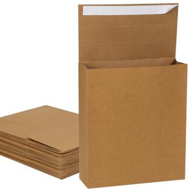 Imagem de chiazllta Envelopes expansíveis com auto-selo 33,23 x 23,37 polegadas/33,5 x 23,8 cm grande catálogo Kraft para documentos Kraft marrom para armazenamento e organização de fotos (30 peças)