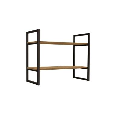 Imagem de Prateleira Decorativa Sala Estar Industrial LI008 Freijo/Preto - Kappesberg