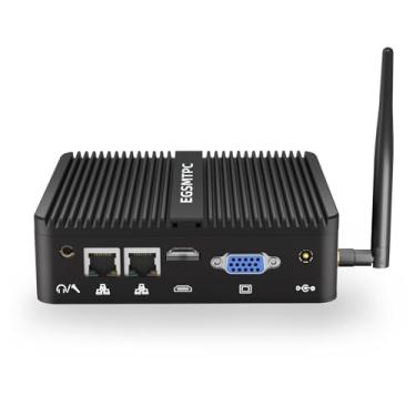 Imagem de EGSMTPC Mini PC sem ventoinha, PC industrial Intel N100, 8GB RAM, 512GB SSD, Dual Display (4K HD + VGA), 2 RS232 COM, Dual Gigabit Ethernet, WiFi, BT, Mini Computador Win 11