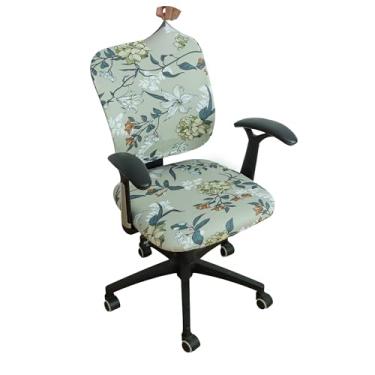 Imagem de FORCHEER Capas de cadeira de escritório estampadas com 2 peças, extensíveis, florais, laváveis, florais I