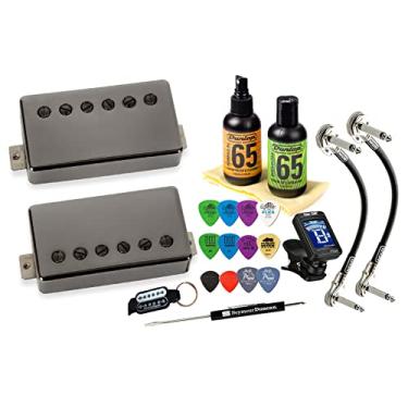 Imagem de Conjunto de captador Humbucker para guitarra elétrica Seymour Duncan Slash 2.0 com Tonebird Care, palhetas, afinador, conjunto de ferramentas Hotter APH-2 11104-20 (capa preta-níquel)