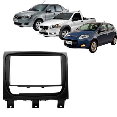 Imagem de Moldura Painel Central 2 Din Som Dvd Siena EL (painel novo) 2013 à 2020 Preto