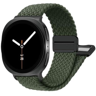 Imagem de BXUXOHS Pulseiras magnéticas de nylon para Samsung Galaxy Watch 8/Galaxy Watch 8 Classic; pulseira esportiva de tecido elástico trançado sem lacunas para Galaxy Watch 8/8 Classic de 40 mm, 44 mm, 46