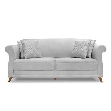 Imagem de Sofá 2 Lugares 1,60m Pés de Madeira em Linho - Amsterdam Lucadi Home, 