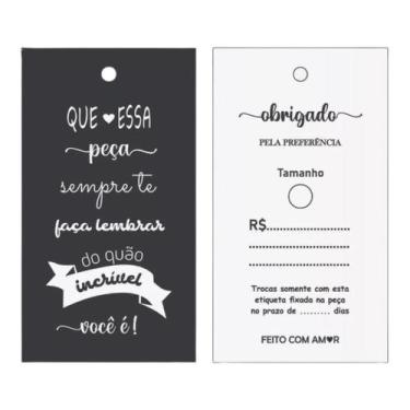Imagem de Tag para Roupas com 100 unidades - MR Embalagens Personalizadas, Preto