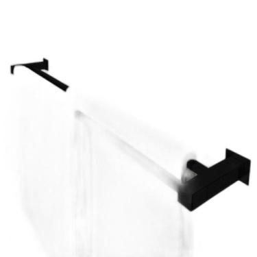 Imagem de Porta Toalha Duplo Inox 60cm Preto Fosco - Perfil Casa Inox