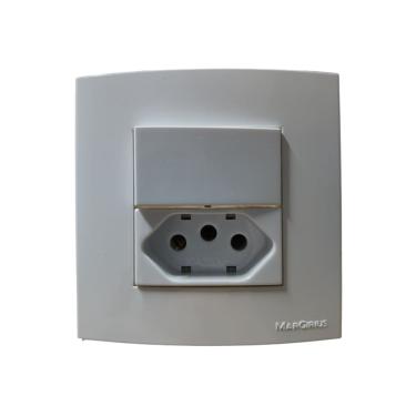 Imagem de Tomada Dupla Para Móveis Margirius 20a + Interruptor Branca