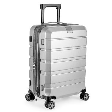 Imagem de Mala De Viagem 40l Com Usb E Rodas 360° - Cinza - Praticidade E Conforto