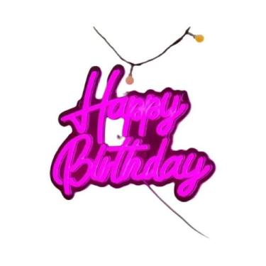 Imagem de Letreiro Neon Para Decoração De Parede Feliz Aniversário Letreiro Reut