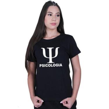 Imagem de Camiseta Baby Look Feminina Psicologia Faculdade - Lafre, Preto, GG