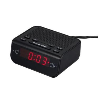 Imagem de Relógio Digital Elétrico Despertador Alarme De Mesa Com Radio Fm Am Le