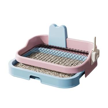 Imagem de Generic Vaso sanitário para cães, bandeja higiênica para cães de pequeno e médio, comadre, suporte para xixi de filhotes, tapete de treinamento, Azul Rosa