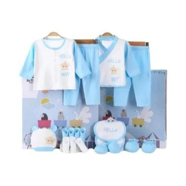 Imagem de Conjunto De Roupas Para Bebê Recém-Nascido 18 Peças 100% Algodão Roupa