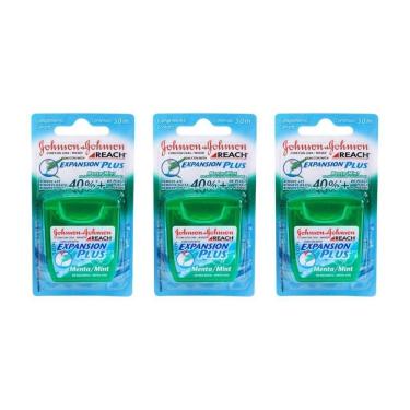Imagem de Fio Dental Johnsons Reach 50M Menta - Kit Com 3Un