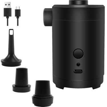 Imagem de KHZSPP Bomba de ar portátil para infláveis, bomba de colchão de ar recarregável por USB com 4 bicos, bombas inflador/deflator sem fio de 3600 mAh para boias de piscina, colchão de ar, equipamentos de