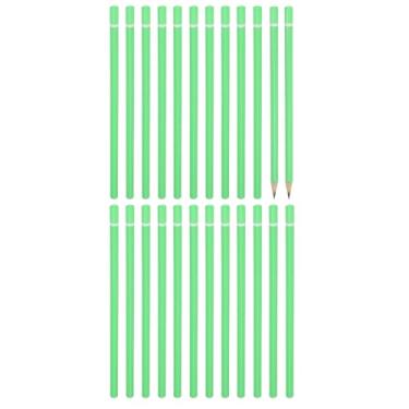 Imagem de PATIKIL Lápis de madeira triangular a granel, pacote com 24 lápis de grafite HB para material de escritório, materiais de desenho de arte de marcação de engenharia, verde