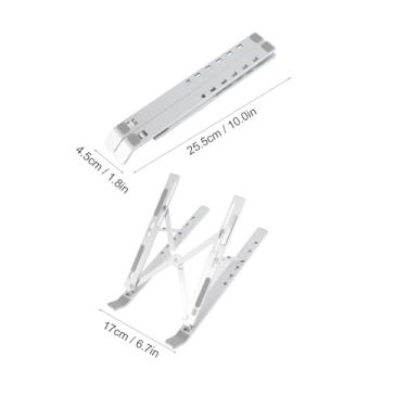 Imagem de Pissente Suporte de Laptop Ajustável Dobrável Liga de Alumínio Stand Portátil Ergonômico Portátil Com Dissipação de Calor para Notebooks de 15,6 Polegadas (Prata)