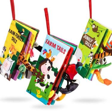 Imagem de Livros para bebês de 0 a 6 meses com tecido sensível ao toque e toque,