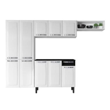 Imagem de Cozinha Completa Itatiaia Rose de Aço 10 Portas 1 Gaveta 245cm Branco/preto