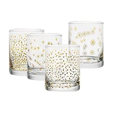 Imagem de Mikasa Whisky vintage duplo Party Rocks, conjunto com 4, ouro/prata