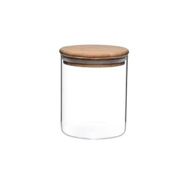 Imagem de Pote Hermético Vidro Borossilicato Com Tampa de Bambu 1 L Mimo Style
