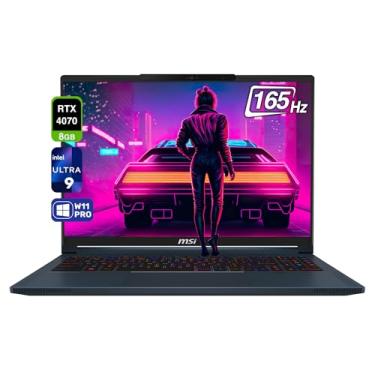 Imagem de MSI Laptop para jogos Stealth 16 AI ultrafino, Intel Ultra 9-185H, 64 GB DDR5 RAM, PCle SSD de 4 TB, 16 polegadas 165Hz FHD+ (1920 x 1200), Nvidia G-Force RTX 4070, teclado retroiluminado, W11 Pro