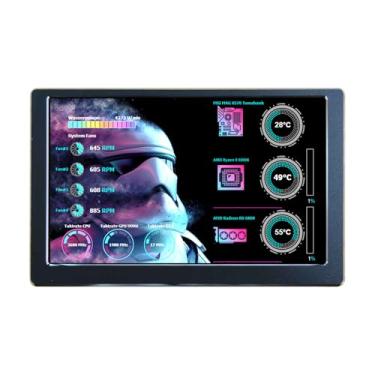 Imagem de VSDISPLAY Monitor LCD de 5 polegadas com tela de temperatura 800 x 480 para computador AIO PC case sensor painel GPU CPU RAM monitoramento de dados, preto