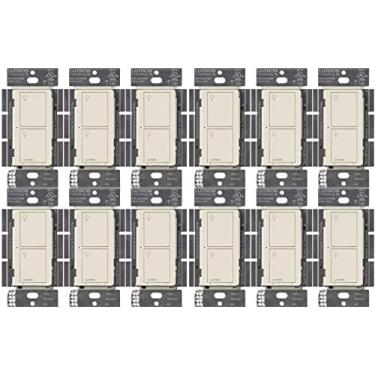 Imagem de Lutron Interruptor Caseta Smart Home, Compatível Com Alexa, Apple Homekit, Google, 6 A, Para Teto, Exaustores, Lâmpadas Led, Incandescentes E Halógenas, Pd-6Ans-La, Light Almond, Pacote Com 12 Unida