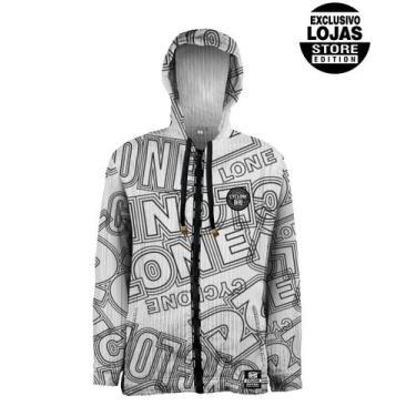 Imagem de Jaqueta Cyclone Veludo Giant Letters, Branco, Preto, GG