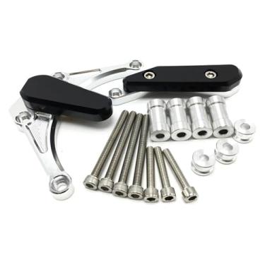 Imagem de BYYINGSUS Acessórios de modificação da motocicleta Tampa lateral do motor bloco de proteção da cabeça bloco anti-queda compatível com YZF-1000 R1 2009-2014 (prata)