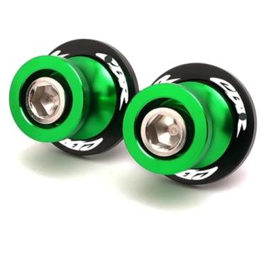 Imagem de BYYINGSUS Carretéis de braço oscilante parafusos de suporte parafusos CNC M8 peças de motocicleta compatíveis com CB650R CBR CBR650R CB 650 CBR650F CBR650 CBR650R CB (verde)