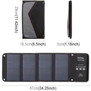 Imagem de HAWEEL 28W Carregador de Painel Solar Dobrável com Portas USB