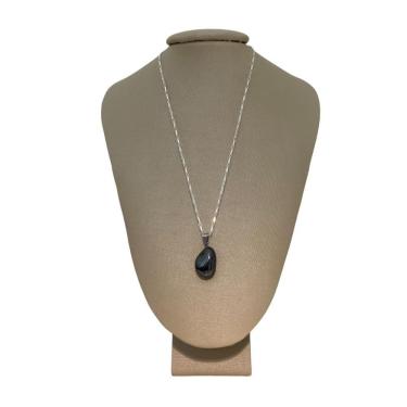 Imagem de Colar Cadeado Prata 925 Hematita Polida Ponte Vecchio Joias