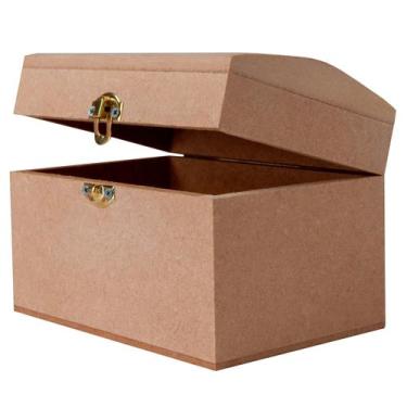 Imagem de Mini baú abaulado madeira mdf cru decoração artesanal - Berneck