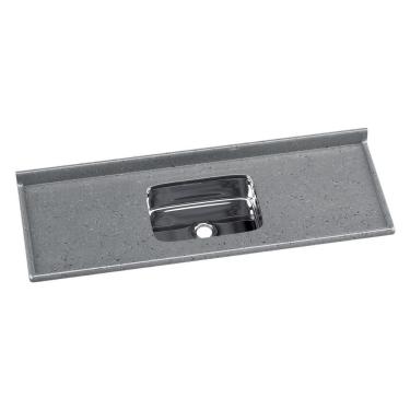 Imagem de Pia de Cozinha Mármore Sintético 150x55cm com Cuba Aço Inox Multimóveis CR20474