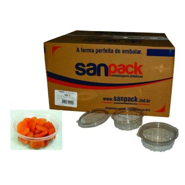 Imagem de Pote redondo com tampa articulada 250ml sanpack s-95 c/200
