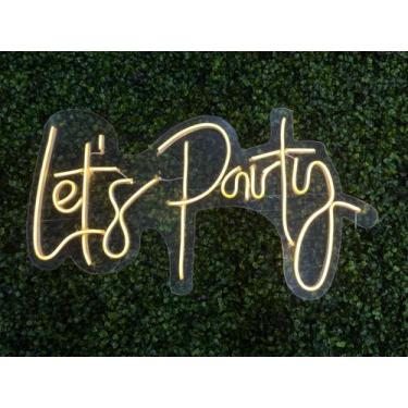 Imagem de Painel Led Neon Personalizado Lets Party 60x30 Decoração - Comercial L