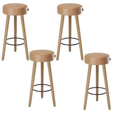 Imagem de Kit 4 Banquetas Alta Pé palito Londres Amarula - Salaone